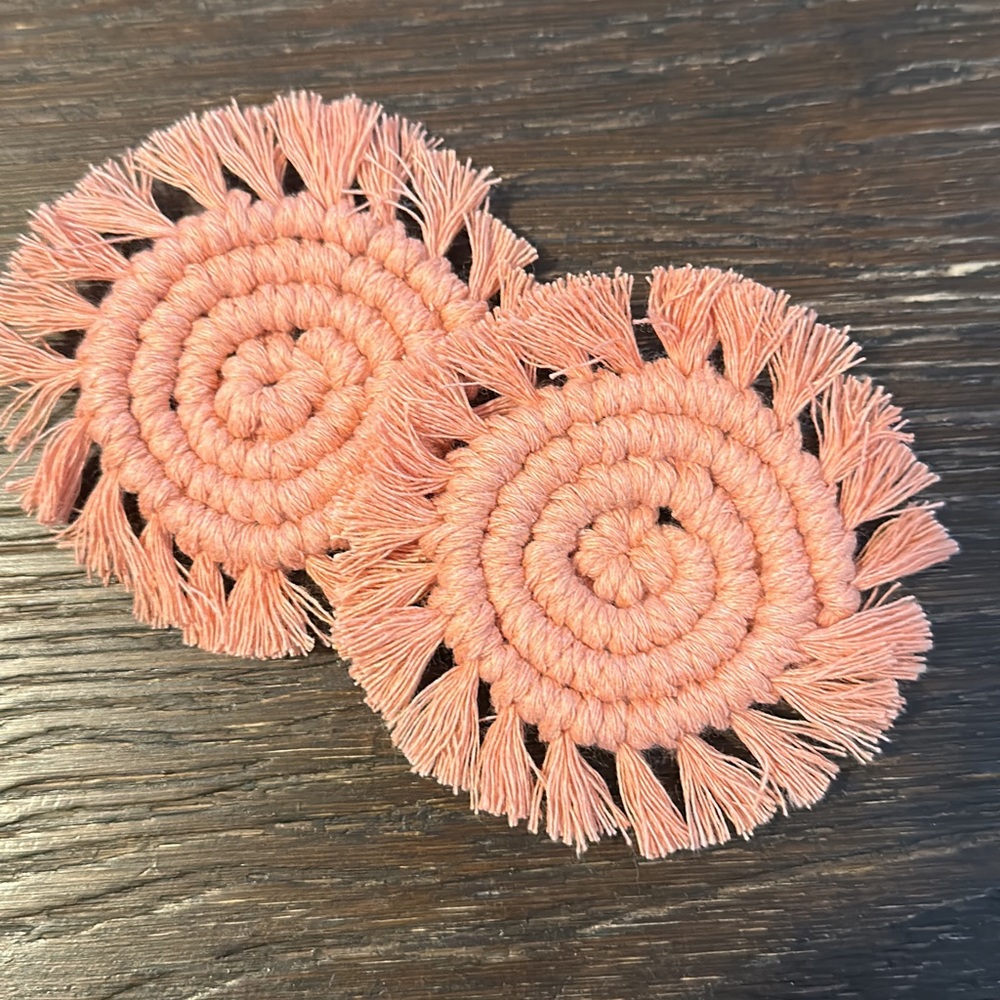 Macrame car coasters